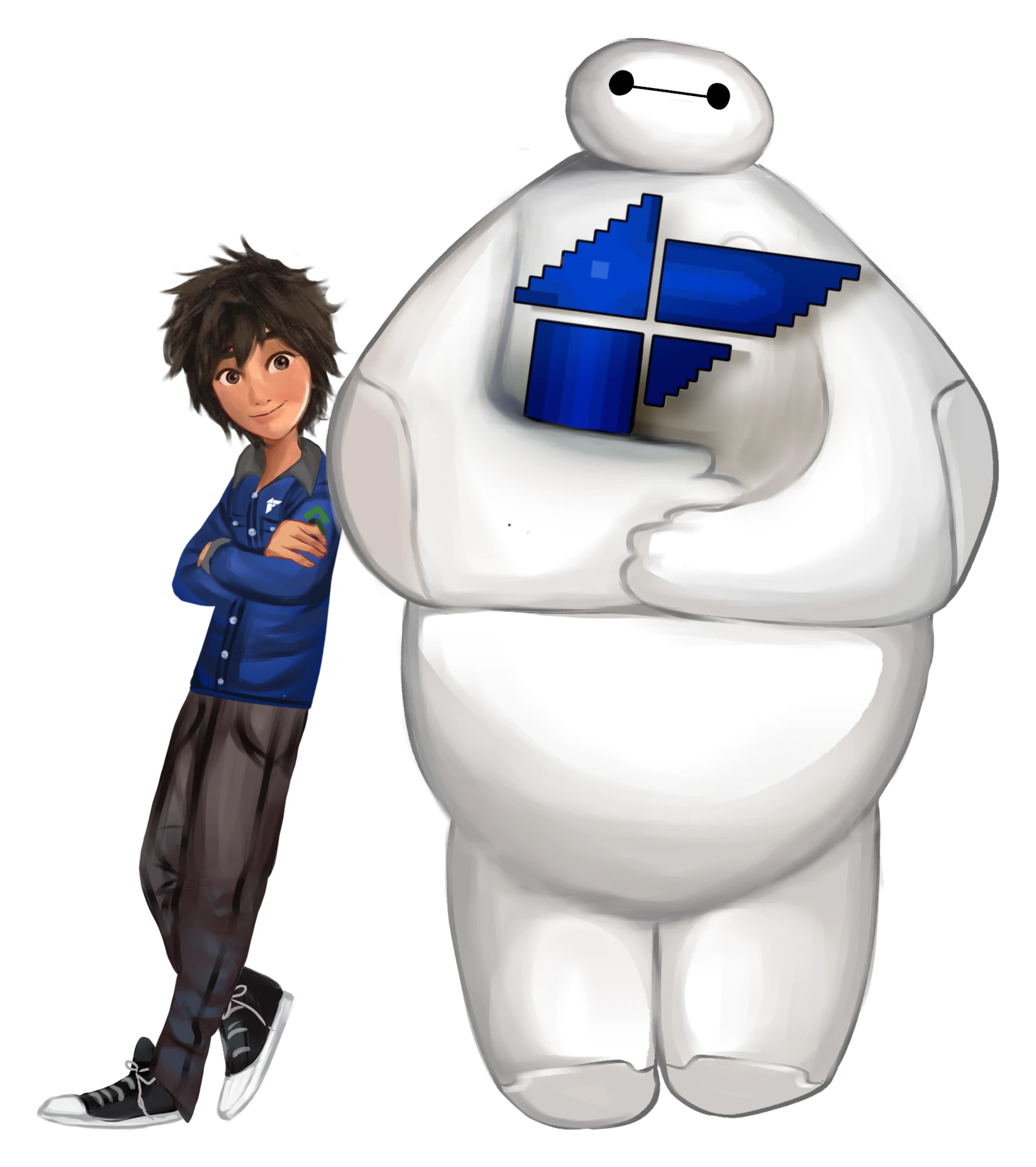 Baymax memakai setelan merah