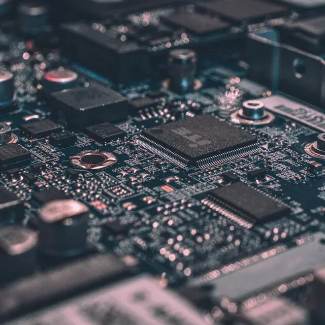 Detail papan sirkuit elektronik